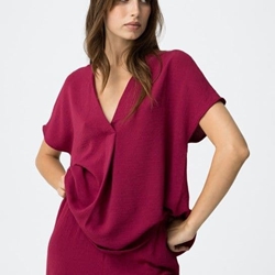 Blusa fluida rojo fucsia, Maxine - Imagen 1
