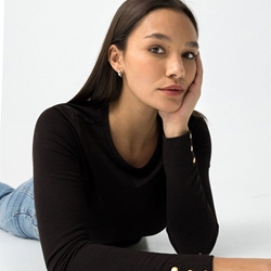 Camiseta manga larga negra, Ice - Imagen 1