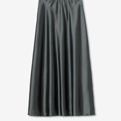 Falda midi satinada verde, Toronto - Imagen 1