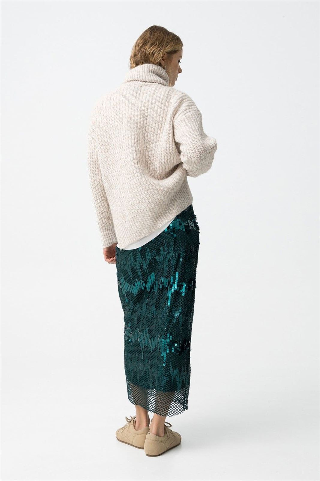 Falda midi verde brillante, Brilho - Imagen 4