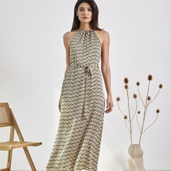 Vestido escote halter, Fawn - Imagen 1