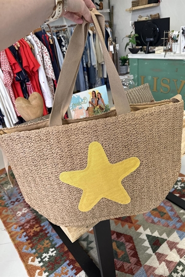 Bolso asas estrella bordada amarilla - Imagen 2