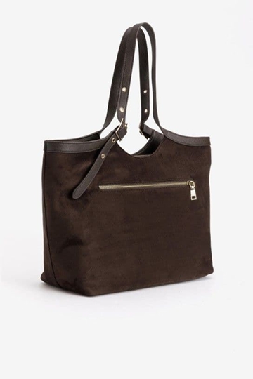 Bolso shopper de ante Vilanova - marrón - Imagen 2