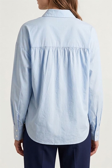 Camisa oversize con botones joya Ichi, Lisari- celeste - Imagen 2
