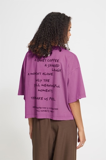 Camiseta oversize con mensaje bordado Ichi, Nica - malva - Imagen 2