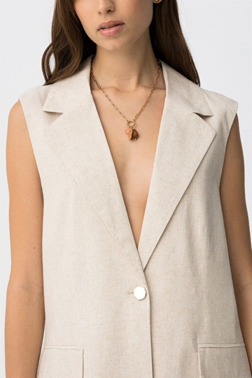 Chaleco beige oversize, Harpa - Imagen 2