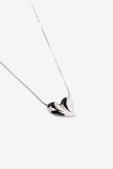 Collar corazón plateado - Imagen 2