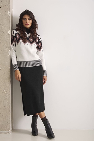 Falda midi de punto Frigiliana Lylu - negro - Imagen 1
