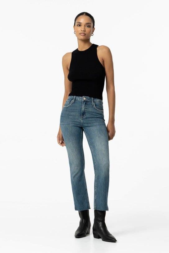 Jeans Megan_78 Cropped Flare com Tachas - Imagen 1