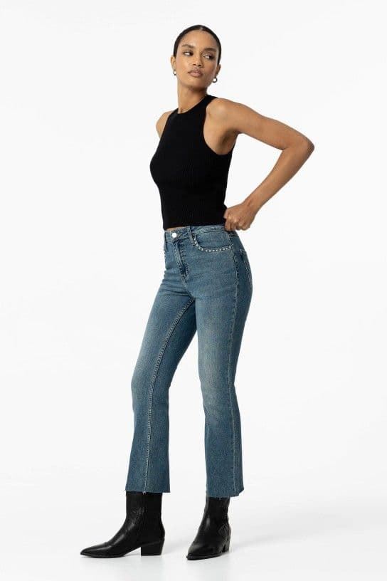 Jeans Megan_78 Cropped Flare com Tachas - Imagen 6