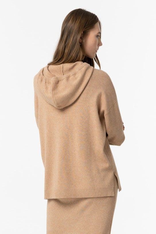 Jersey de punto camel con capucha, Kyri - Imagen 4