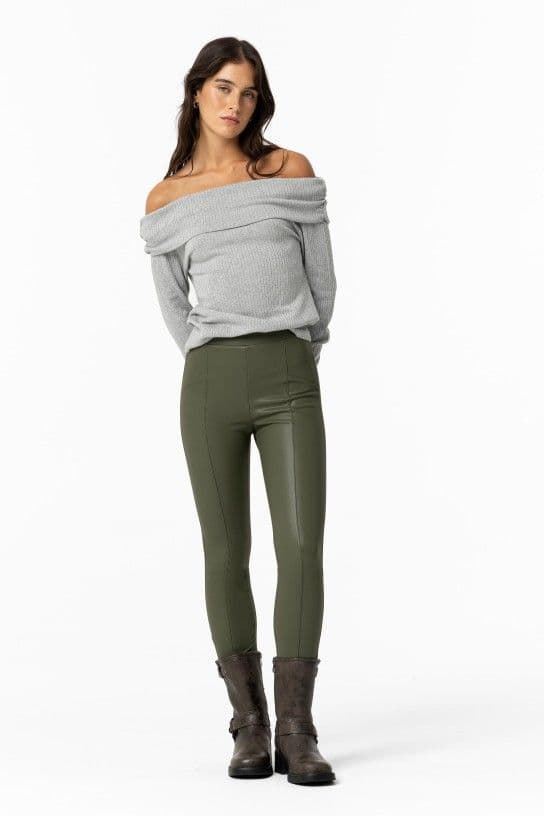 Legging Efecto Piel verde, Fani - Imagen 1