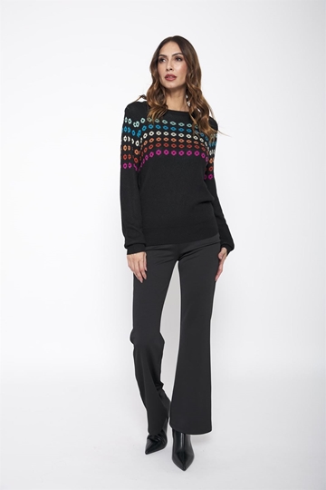 Pantalón Alcalá de punto acampanado Lylu - negro - Imagen 1