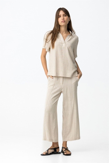 Pantalón lino de rayas, Julie - Imagen 1