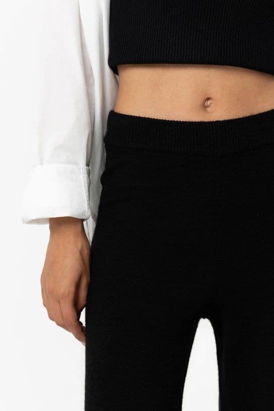 Pantalón Wide Leg de punto negro, Mab - Imagen 2