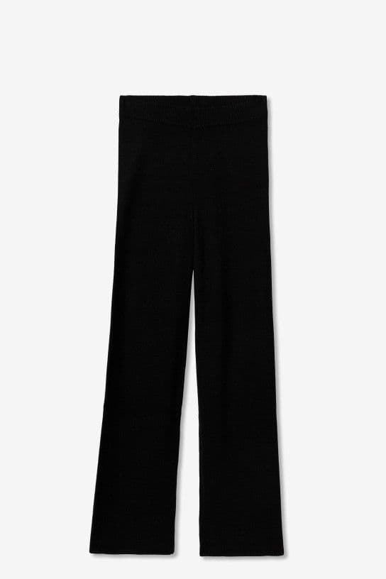 Pantalón Wide Leg de punto negro, Mab - Imagen 4