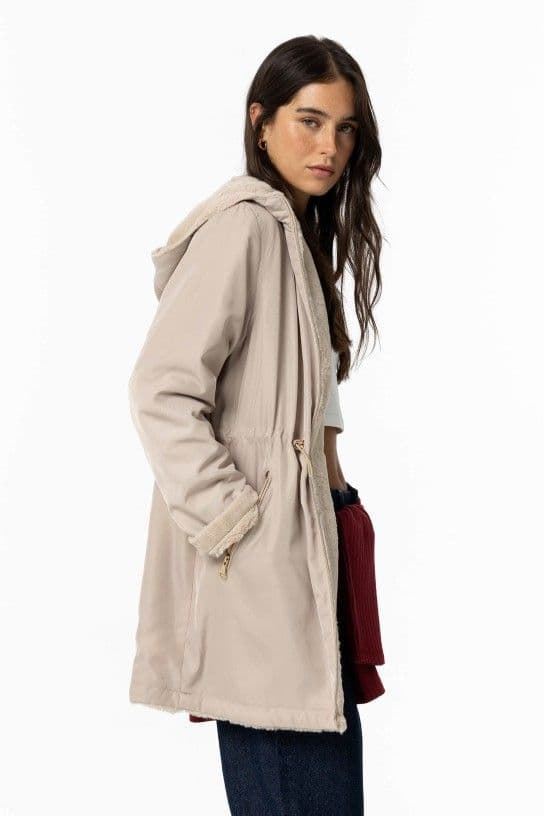 Parka beige reversible con capucha, Rocky - Imagen 1