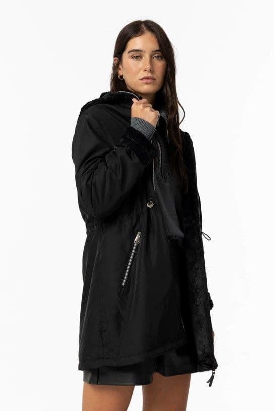 Parka negra reversible con capucha, Rocky - Imagen 4