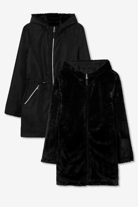 Parka negra reversible con capucha, Rocky - Imagen 8