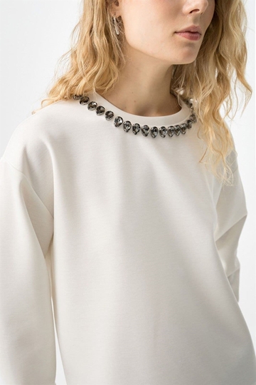 Sudadera blanca con apliques, Pipa - Imagen 2