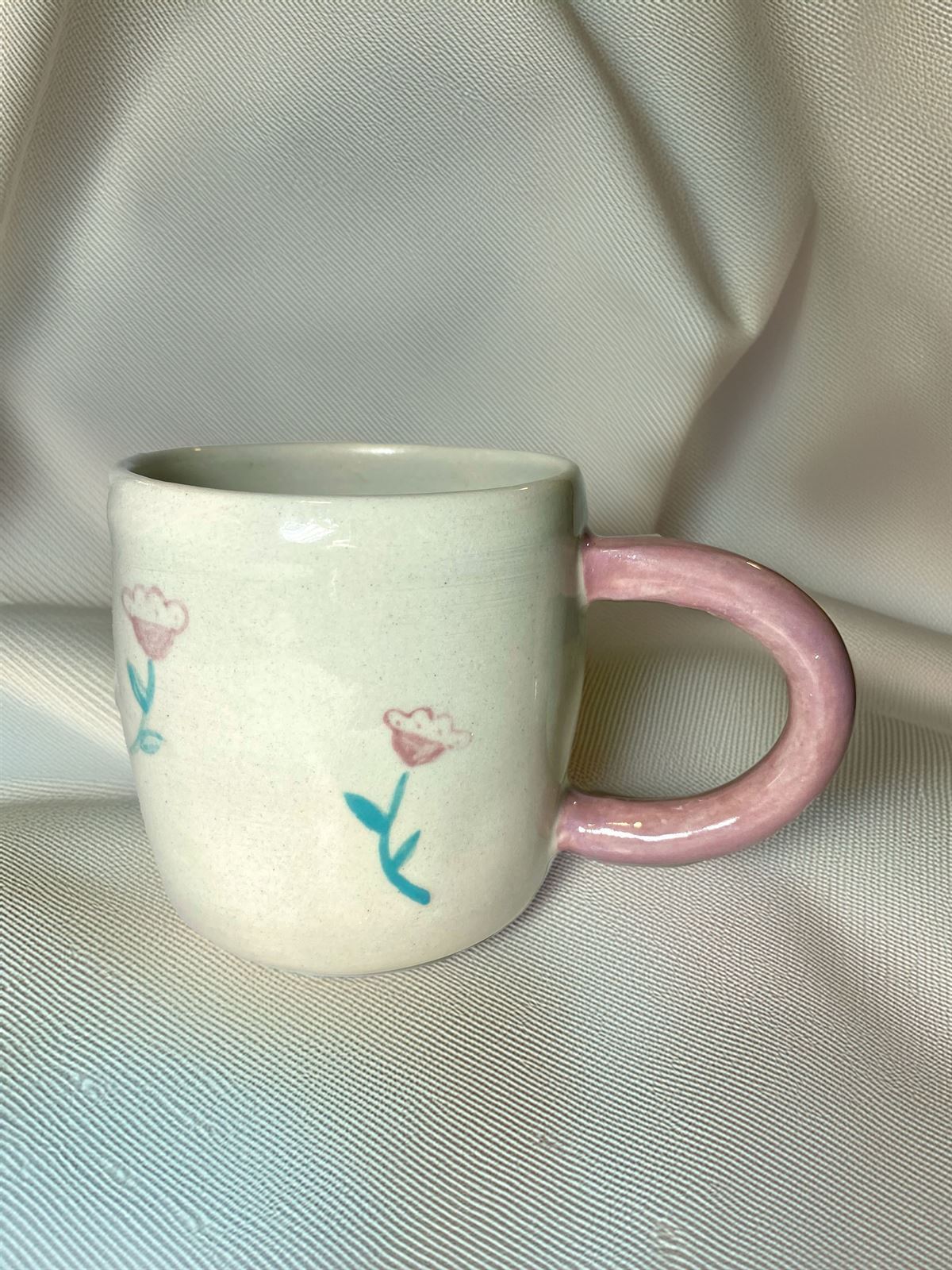 Taza de gres de flores - Imagen 1