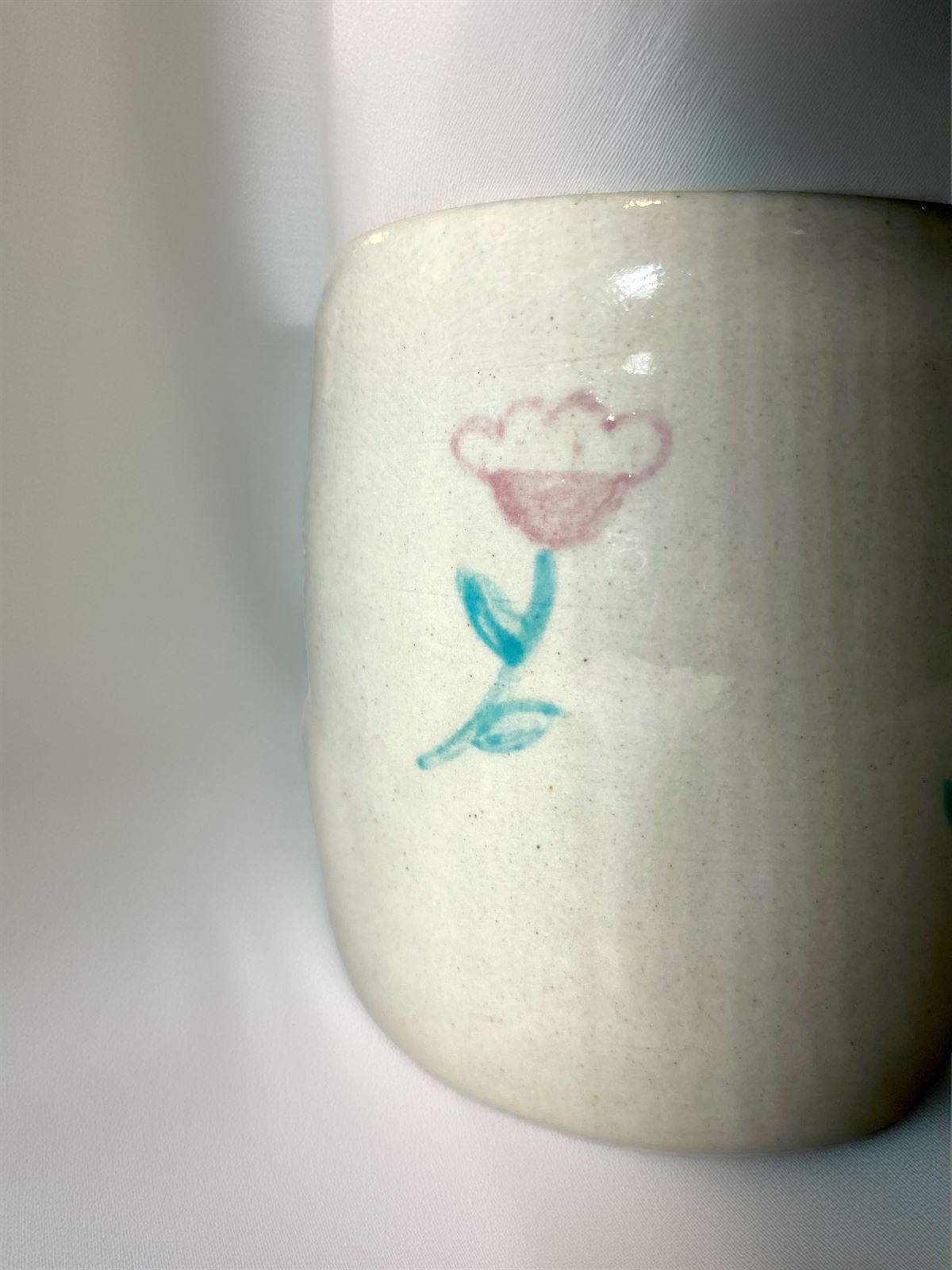 Taza de gres de flores - Imagen 3