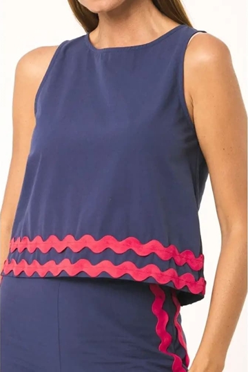 Top azul detalles rojos, Love - Imagen 2