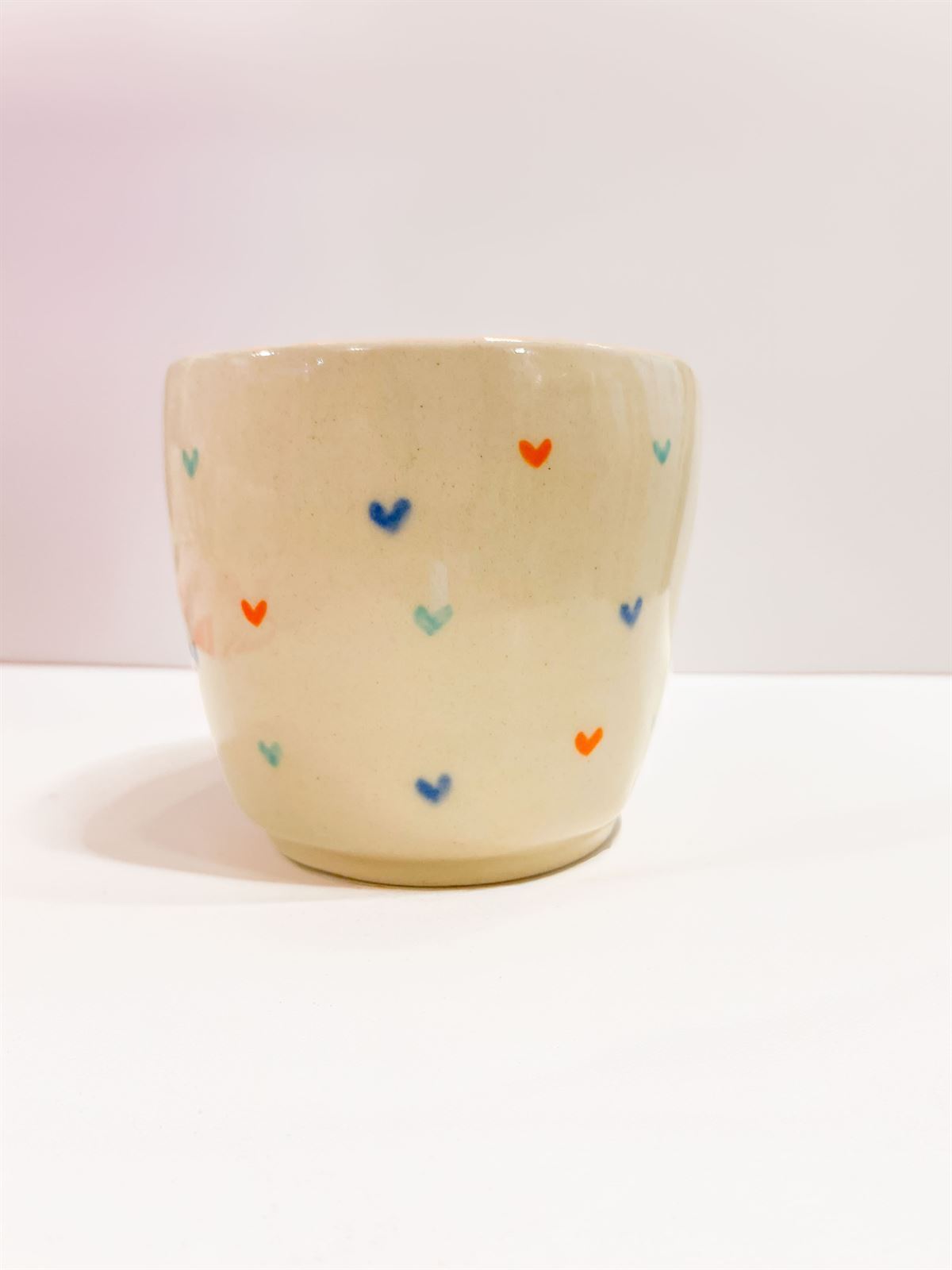 Vaso gres corazones colores - Imagen 1