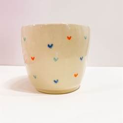 Vaso gres corazones colores - Imagen 1