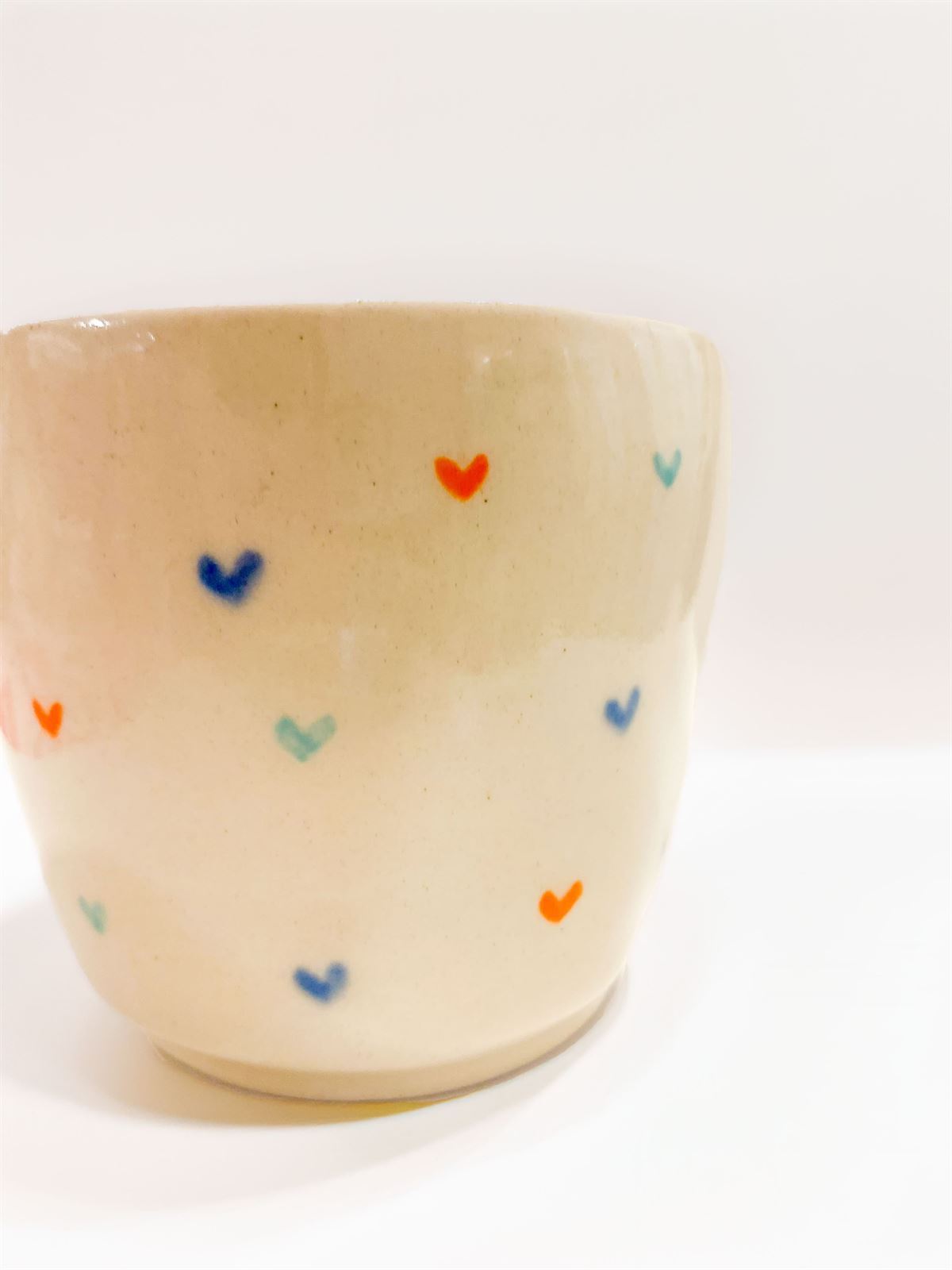 Vaso gres corazones colores - Imagen 2