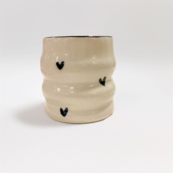 Vaso gres corazones negros - Imagen 1