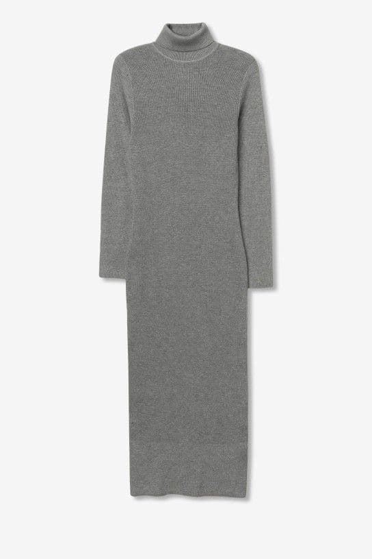 Vestido de punto midi gris cuello alto, Chloe - Imagen 5