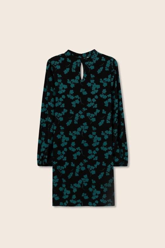 Vestido Estampado Floral negro Cut Out, Blueberry - Imagen 4