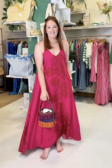 Vestido fucsia bolsillos, Carlota - Imagen 1