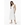 Vestido largo blanco troquelado escote pico con volante, Libra - Imagen 1