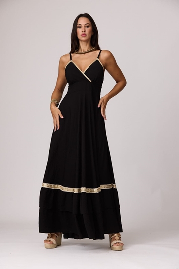 Vestido largo negro pasamaneria, Linda - Imagen 1