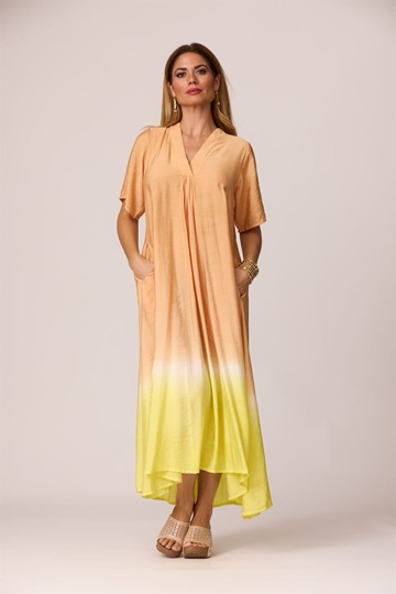 Vestido largo seda tintado a mano, Mukala - Imagen 1