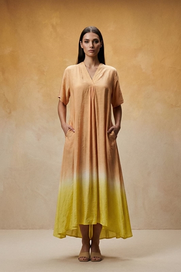 Vestido largo seda tintado a mano, Mukala - Imagen 2