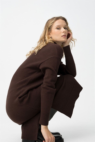 Vestido punto marrón chocolate, City - Imagen 2