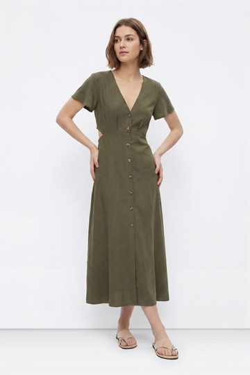 Vestido verde botones delanteros, Calito - Imagen 1